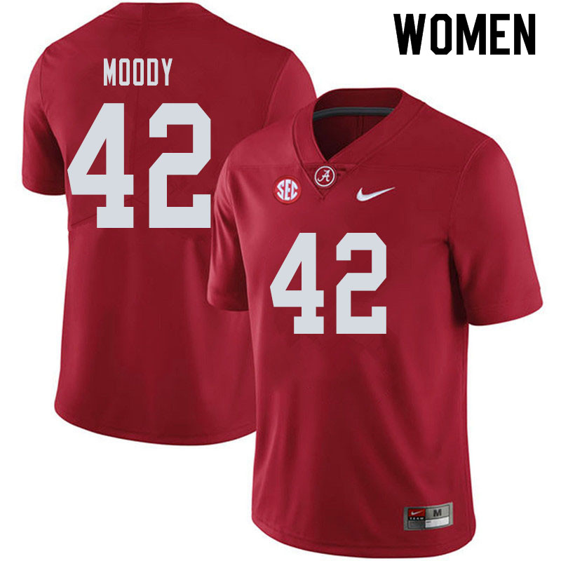 Alabama Crimson Tide Women's Jaylen Moody #42 Crimson NCAA Nike Authentic Stitched 2019 College Football Jersey DL16H71GR